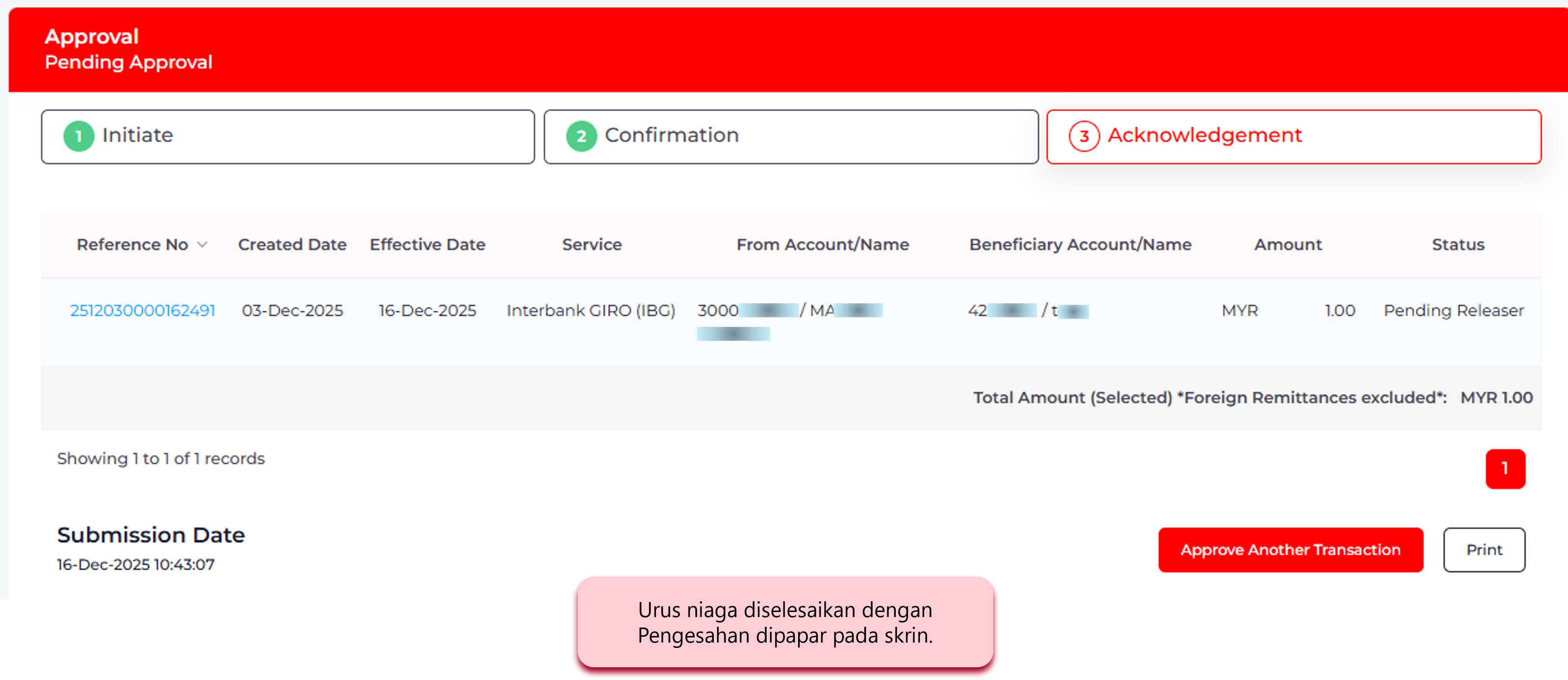 Langkah 5: Urus niaga selesai!